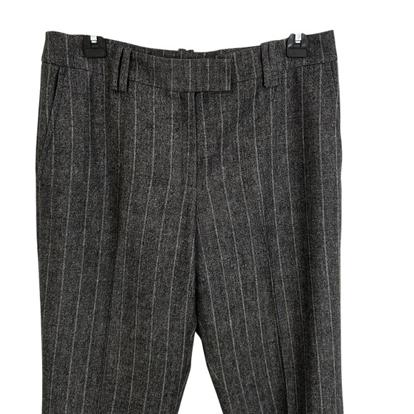 FACONNABLE Wool Cashmere Dress PANTS Women 10 Gray Pinstripe Career Tweed Office - Picture 3 of 14